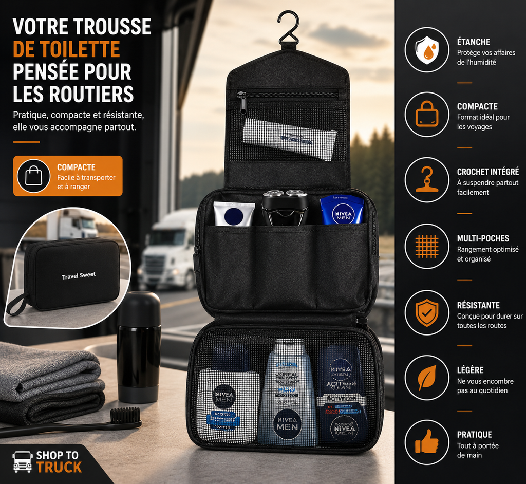 Trousse de toilette étanche à suspendre
