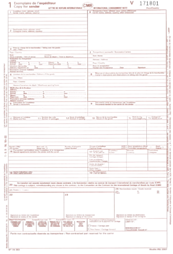 Carnet CMR International Grand Format 25 x 4 Feuillets