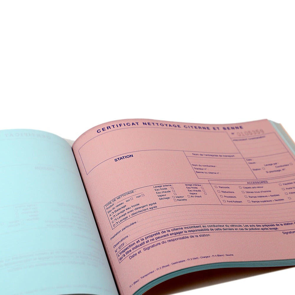 Certificat de Nettoyage Citerne et Benne – Carnet Professionnel