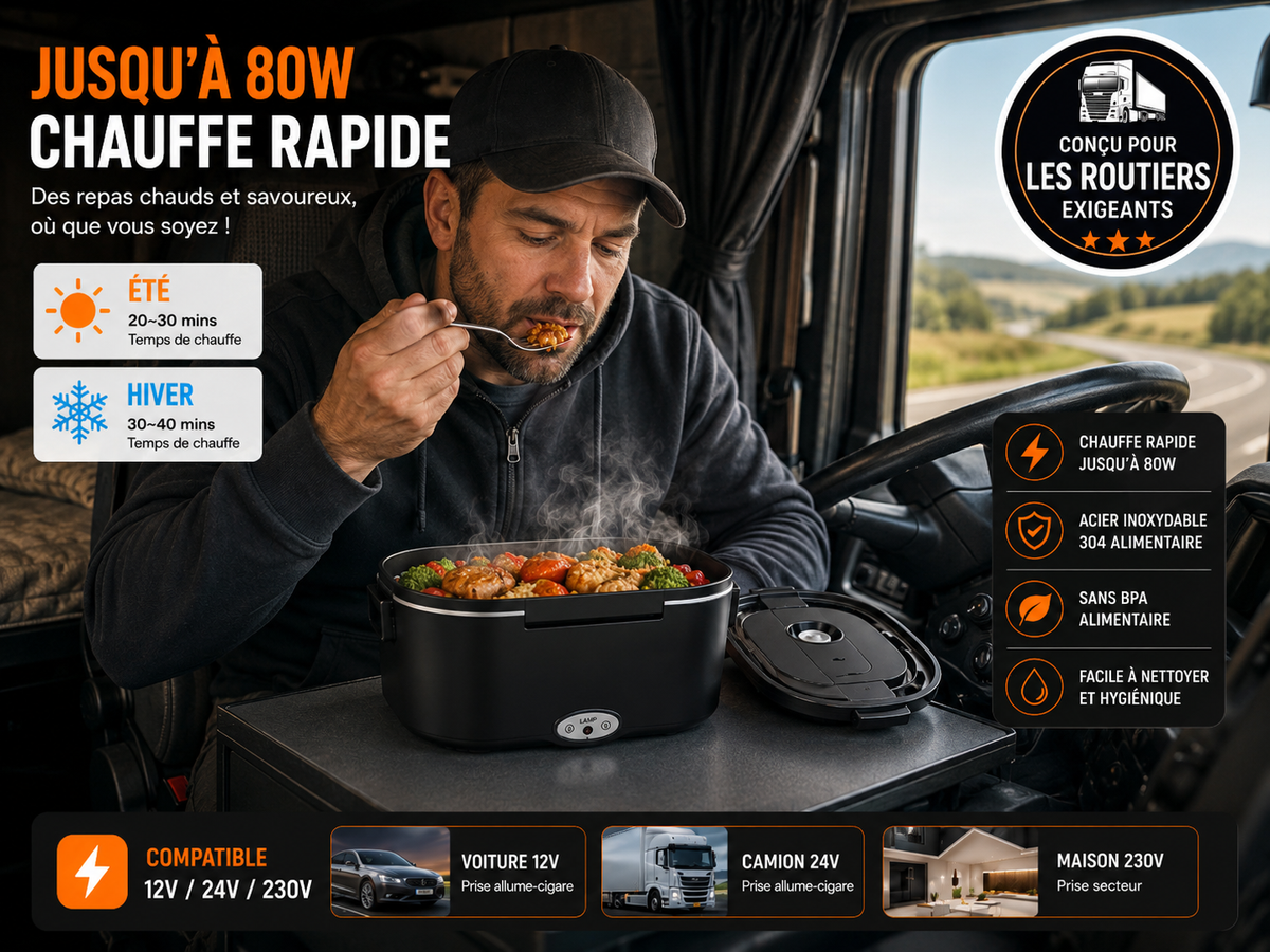 Lunch Box Électrique chauffe rapide parfait pour les routiers