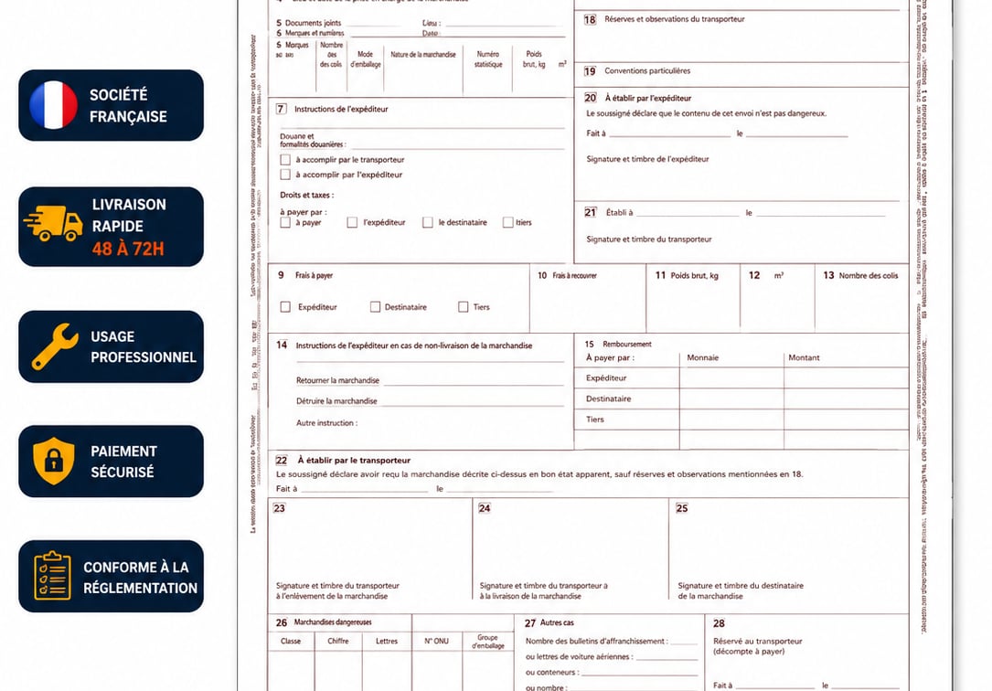 Carnet CMR International Grand Format 25 x 4 Feuillets