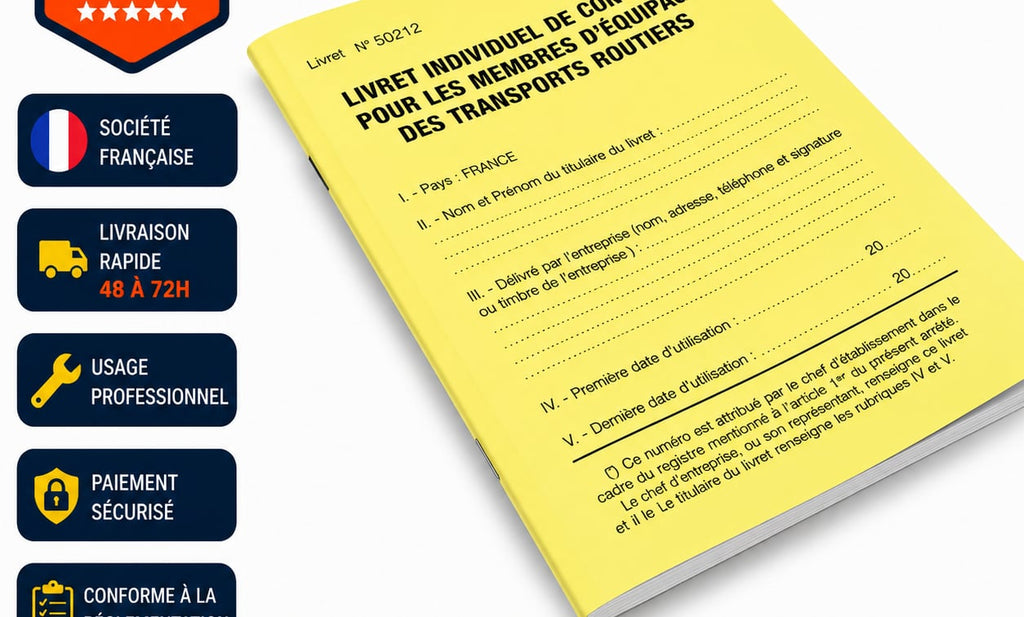 Livret Individuel de Contrôle Jaune (LIC Jaune) – 28 Feuillets Quotidiens
