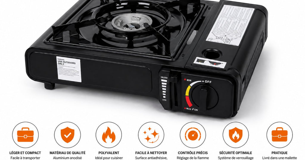 Réchaud à Gaz Portable pour Camping, Camion et Voyage