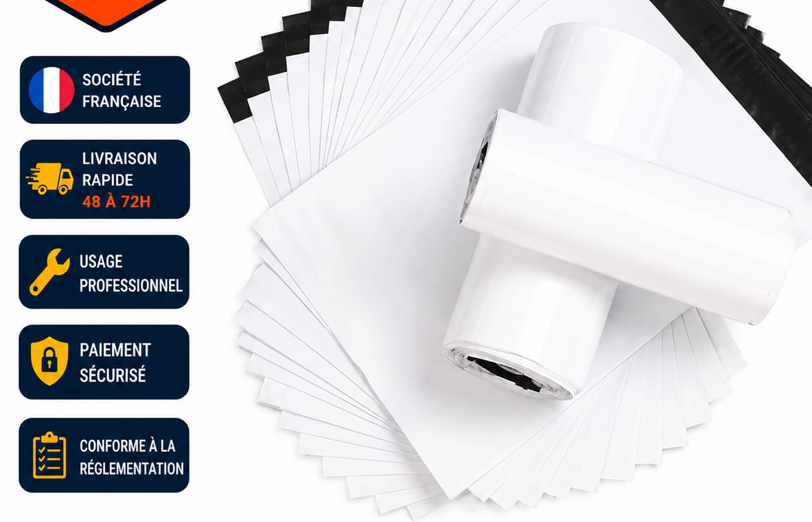 Sacs d'Expédition Imperméables – Lot de 50 Enveloppes Poly 35x46,5 cm