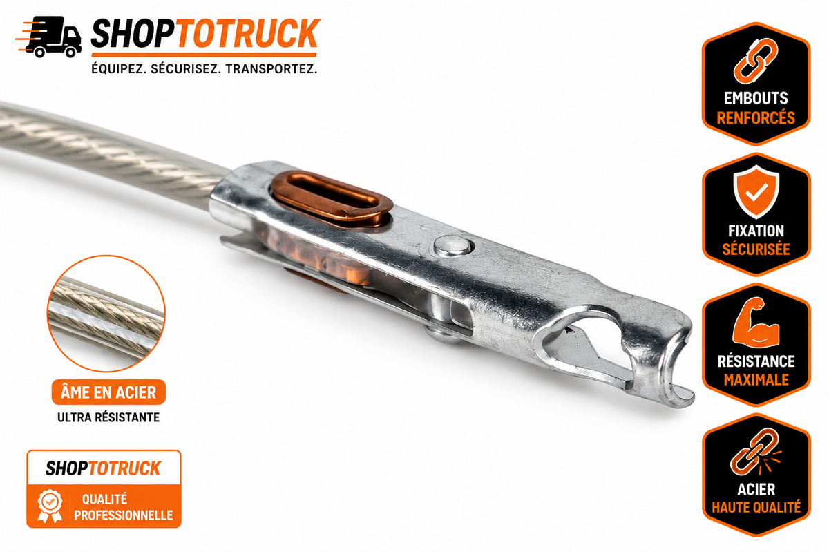 Câble TIR Acier pour Bâche de Camion 34 m x 6 mm