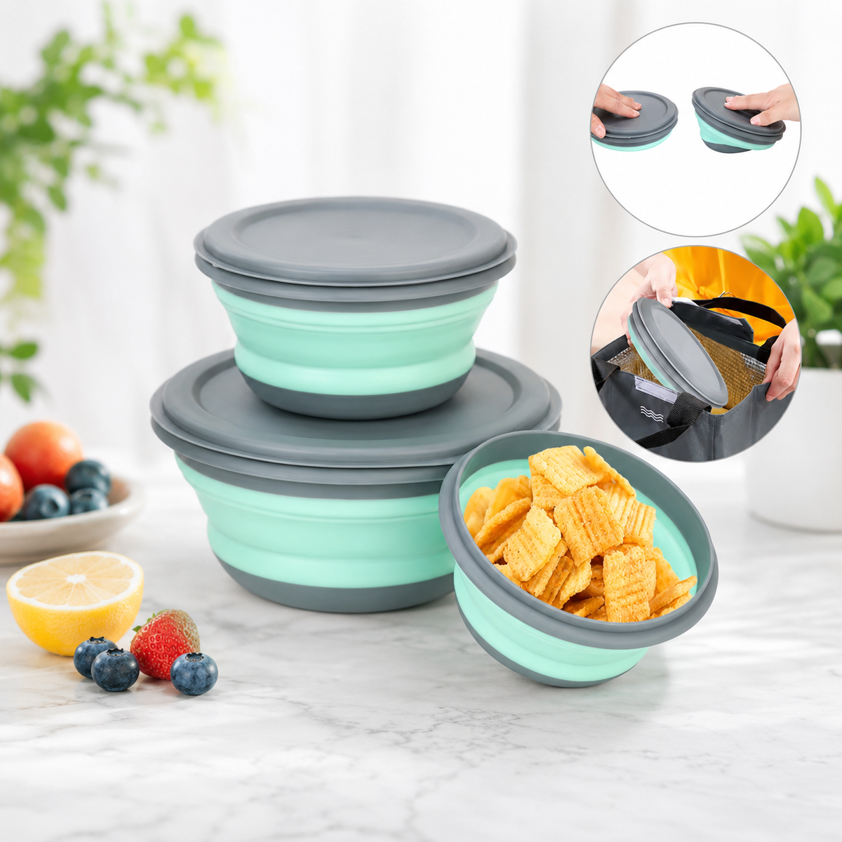 3 Boîtes Alimentaires Pliables pour Routiers