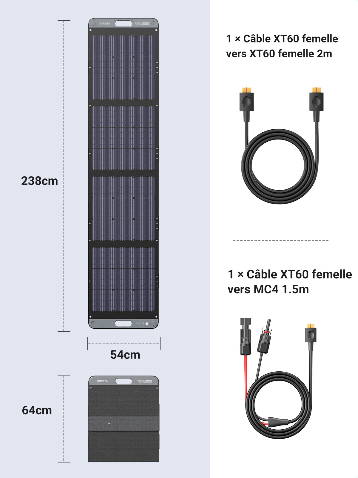 UGREEN SC200 - connectique XT60 et branchement en parallèle