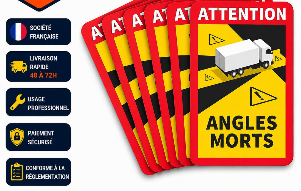 Lot de 10 Étiquettes Angles Morts pour Camion et Poids Lourds