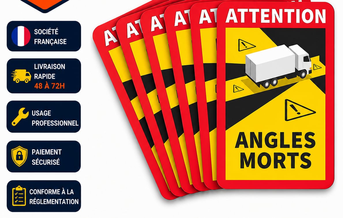 Lot de 10 Étiquettes Angles Morts pour Camion et Poids Lourds