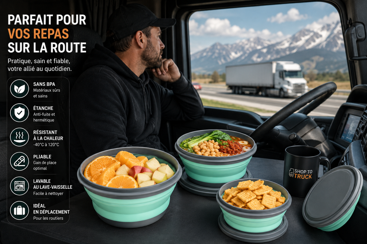 3 Boîtes Alimentaires Pliables pour Routiers