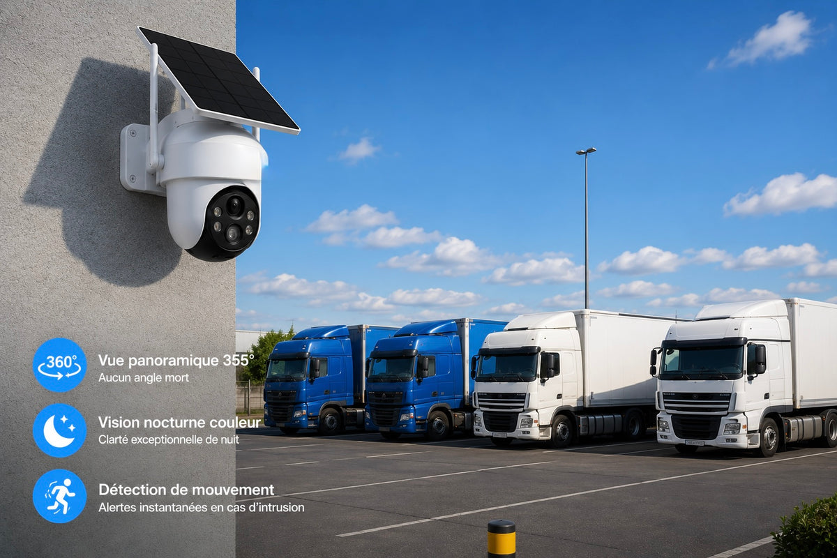Pack de 4 Caméras de Surveillance Solaires WiFi Extérieures HD Sans Fil