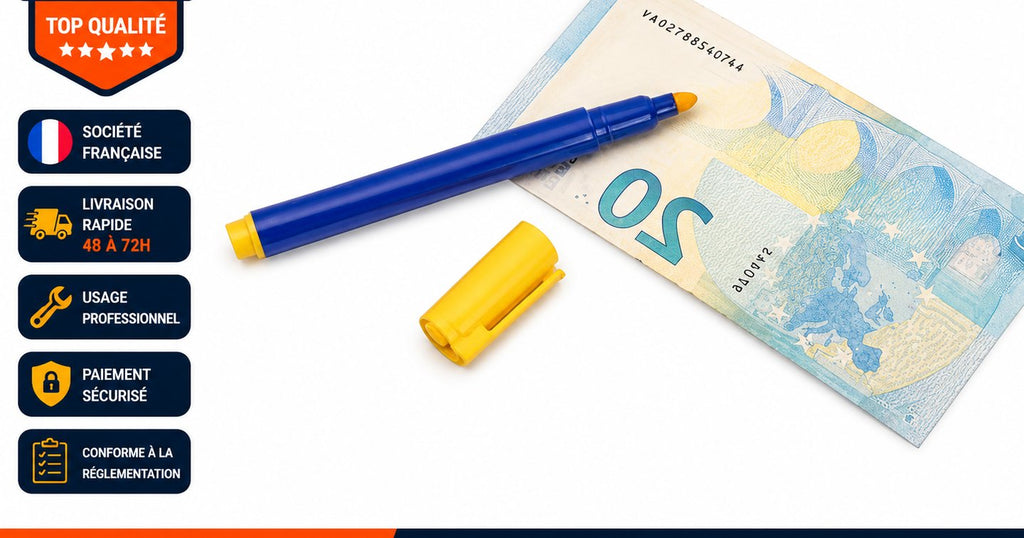 Lot de 2 Stylos Détecteur de Faux Billets – Vérification Rapide pour Professionnels