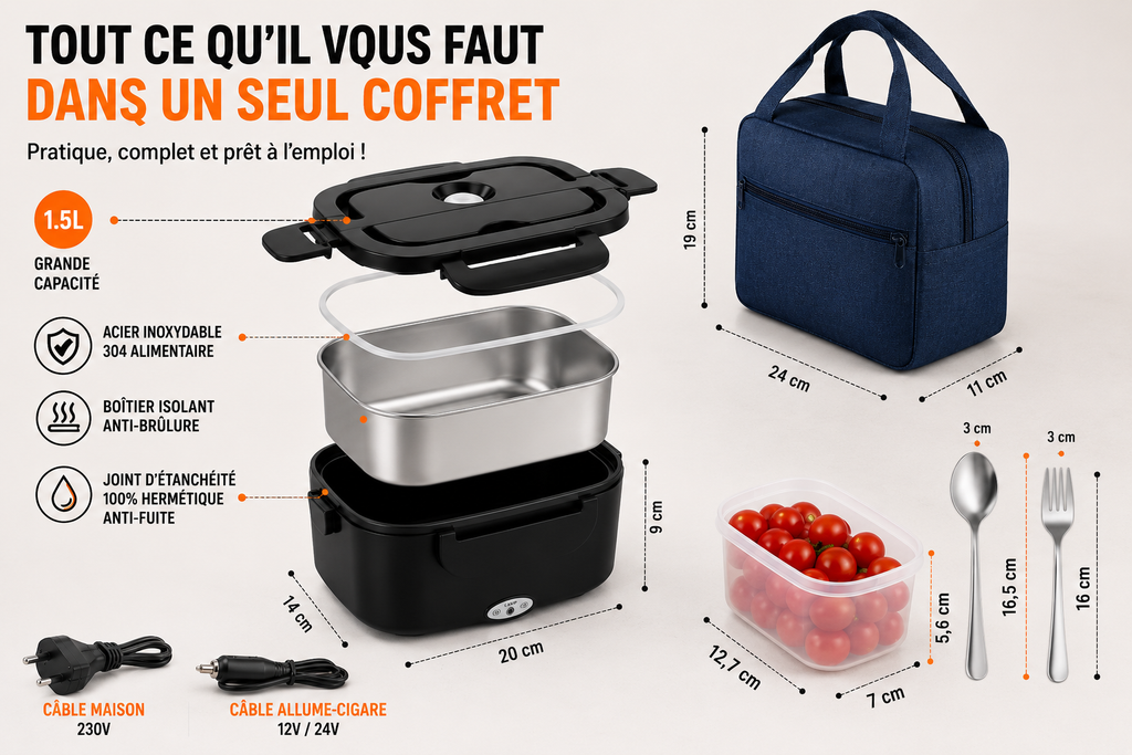Lunch Box Électrique chauffe rapide parfait pour les routiers