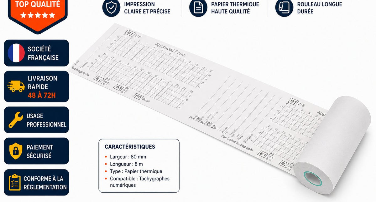Boîte de 3 Rouleaux pour Chronotachygraphes Numériques