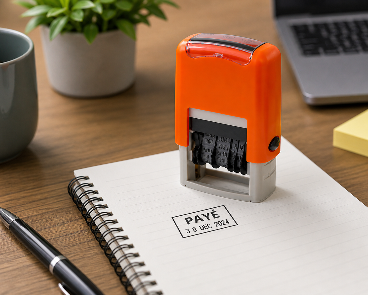 Tampon Dateur Automatique avec Mention PAYÉ