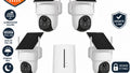 Pack de 4 Caméras de Surveillance Solaires WiFi Extérieures HD Sans Fil